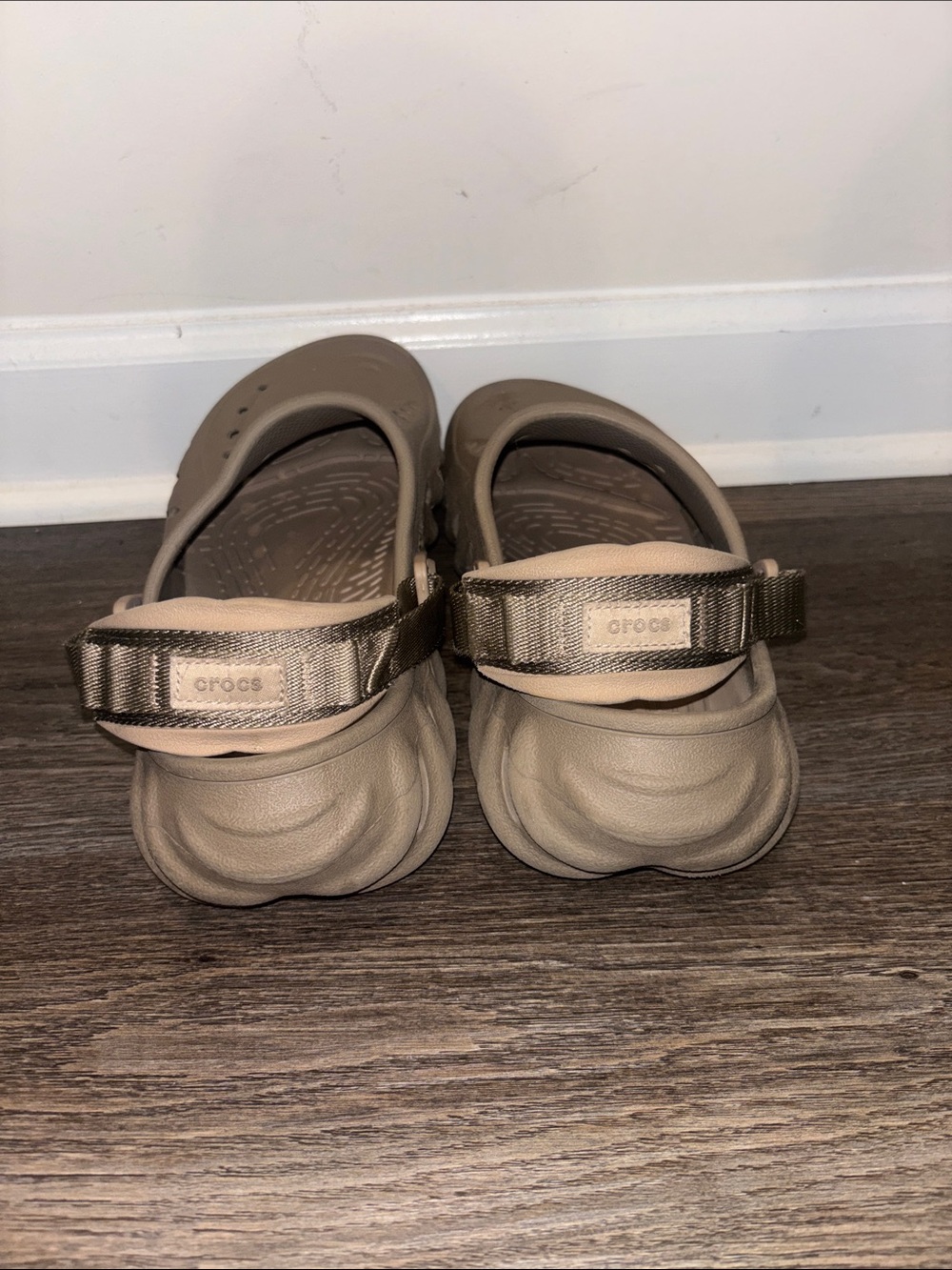 CROCS Taupe Classic-Style Clog with Adjustable Strap - Picture 3 of 4